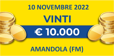 10 novembre: biglietto vincente dei premi giornalieri Lotteria Italia 2022 10 novembre: biglietto vincente dei premi giornalieri Lotteria Italia 2022