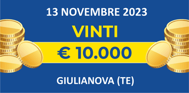 Biglietto vincente del 13 novembre dei premi giornalieri Lotteria Italia 2023 Biglietto vincente del 13 novembre dei premi giornalieri Lotteria Italia 2023