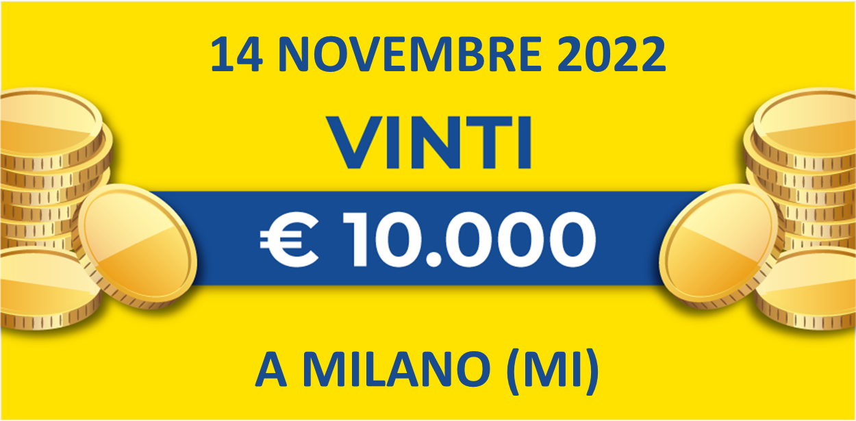 14 novembre: biglietto vincente dei premi giornalieri Lotteria Italia 2022