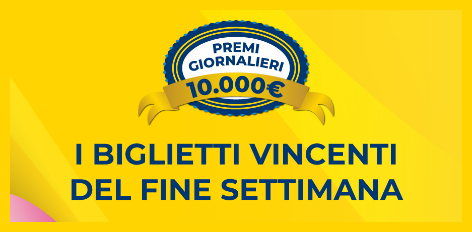 Biglietto vincente il premio giornaliero della Lotteria Italia 2024 del 29 novembre e 01 dicembre
