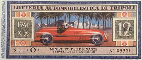 biglietto Lotteria Automobilistica di Tripoli