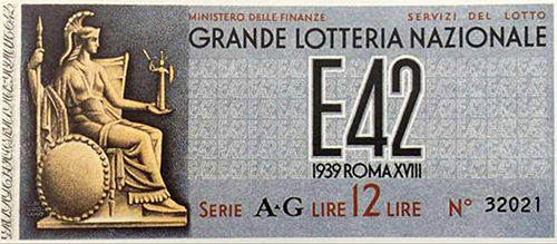biglietto Grande Lotteria Nazionale E42