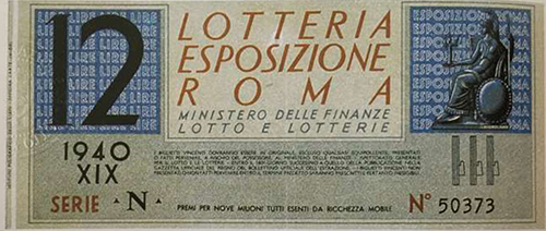 biglietto Lotteria Esposizione Roma