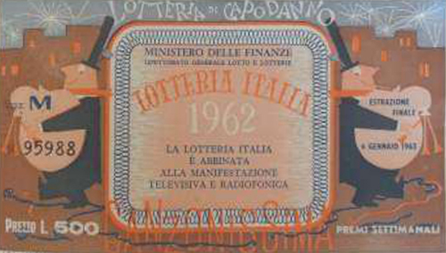 biglietto Lotteria Italia 1962 - Capodanno