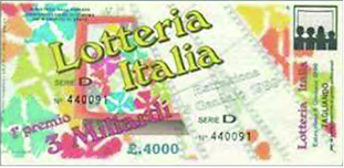 biglietto Lotteria Italia del 1989 - «Fantastico 10»