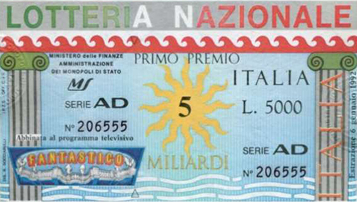 biglietto Lotteria Nazionale Italia del 1991 - «Fantastico»