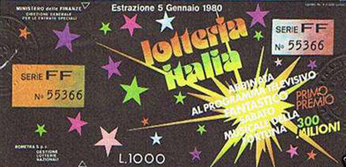 biglietto Lotteria Italia del 1979 - «Fantastico»
