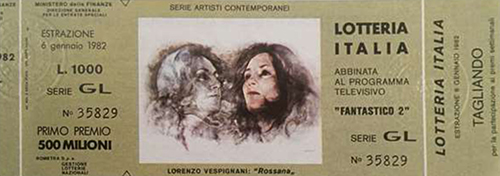 biglietto Lotteria Italia del 1981 «artista R. Vespignani» - «Fantastico 2»
