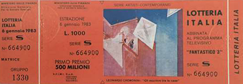 biglietto Lotteria Italia del 1982 «artista L. Cremonini» - «Fantastico 3»