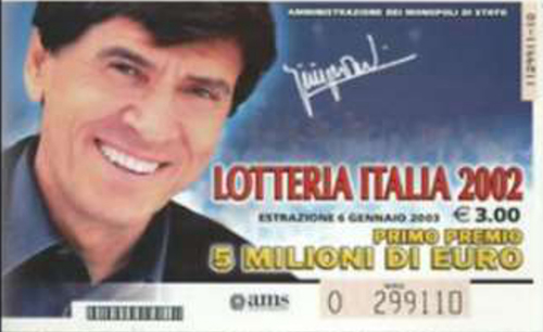 biglietto Lotteria Italia del 2002 - «Uno di Noi»
