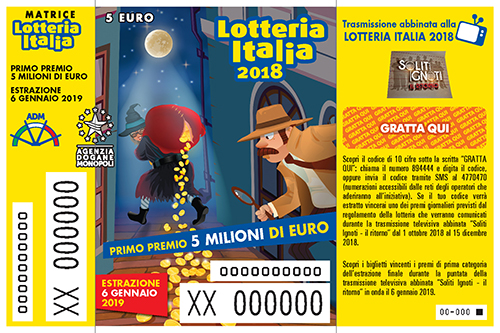 biglietto Lotteria Italia del 2018 - «Soliti Ignoti»