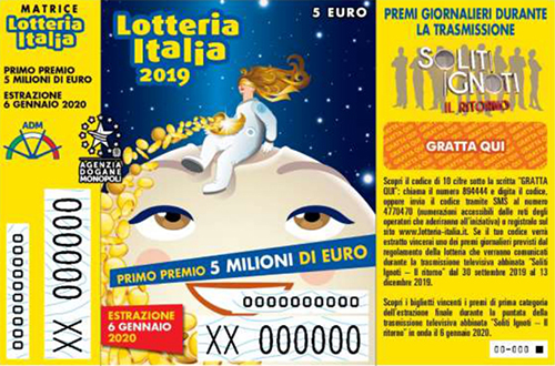 biglietto Lotteria Italia del 2019 - «Soliti Ignoti – Il ritorno»