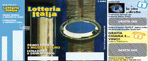 biglietto Lotteria Italia del 2005 - «Ballando sotto le stelle»