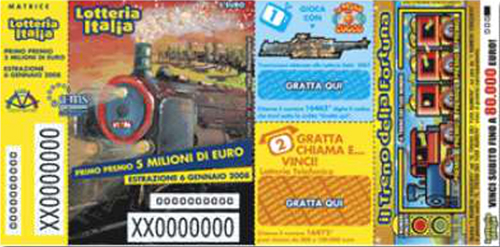 biglietto Lotteria Italia del 2007 - «Il Treno dei desideri»